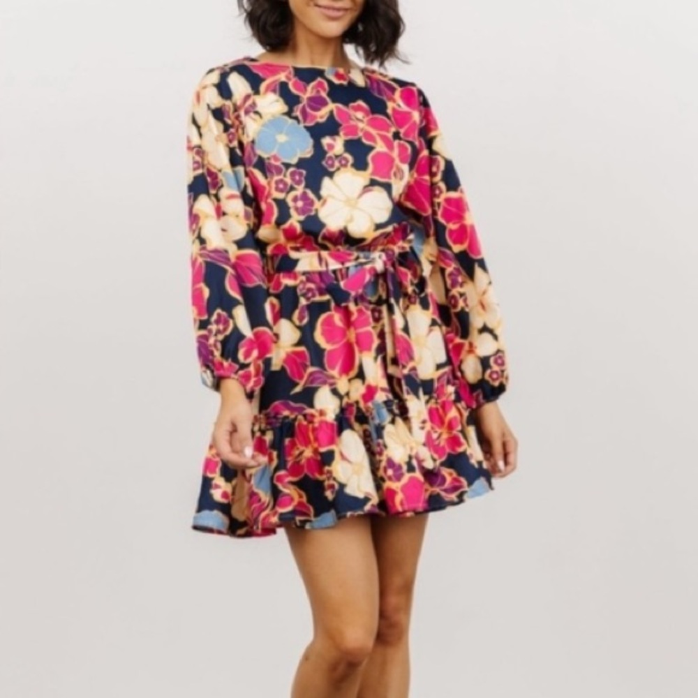 Baltic Born Tally Mini Dress in Indigo Bloom Size Small NEW with Tags